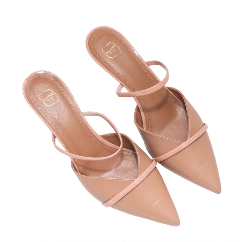 MALONE SOULIERS POINTED-TOE HEELED MULES SIZE 41